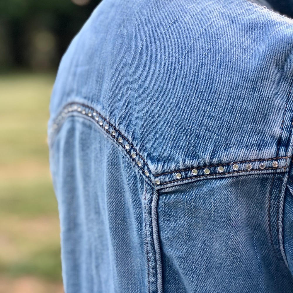 Distressed Gap Denim & Rhinestone Jacket - Picture 8 of 15